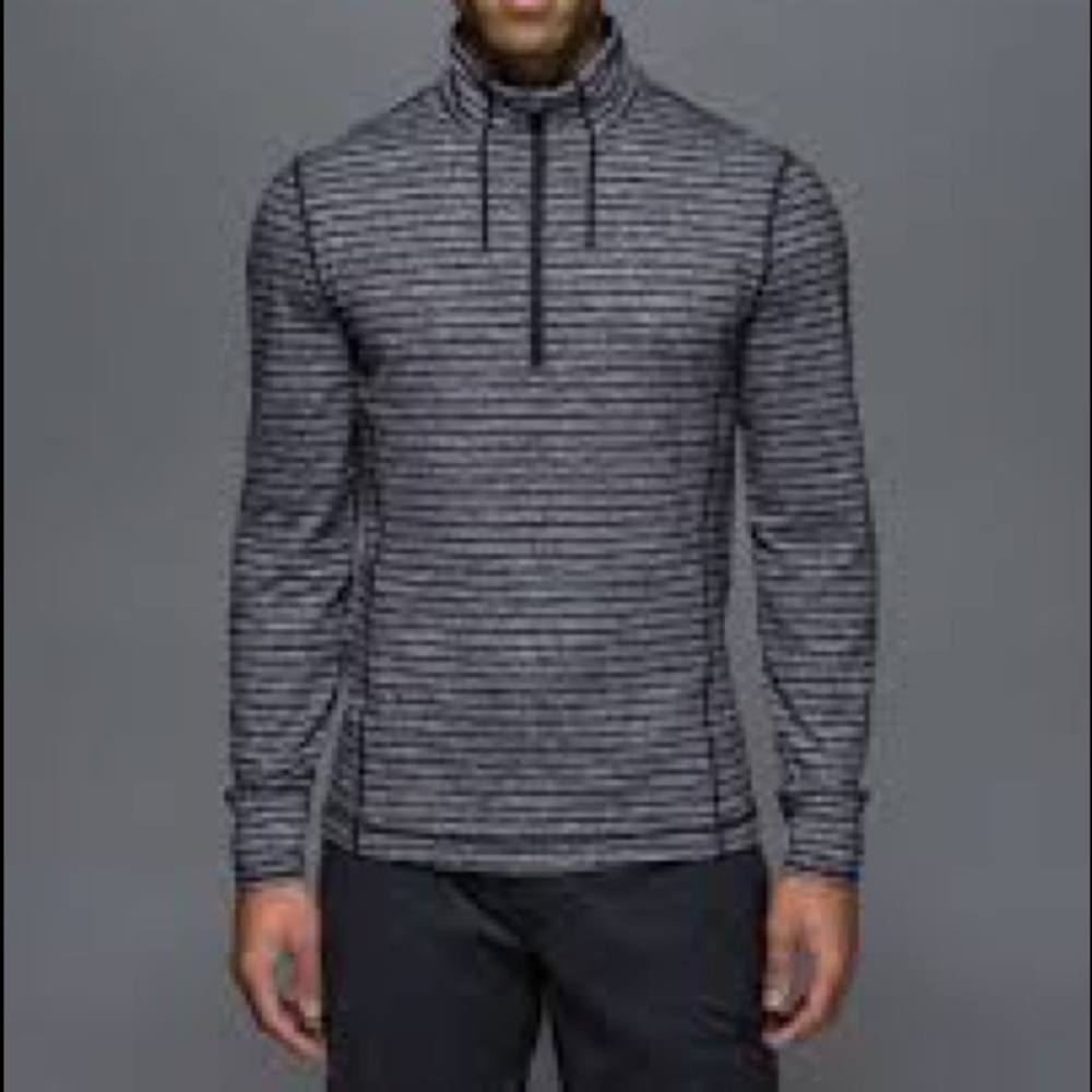 Lululemon size XL 1/2 Zip Raven Stripe Black
